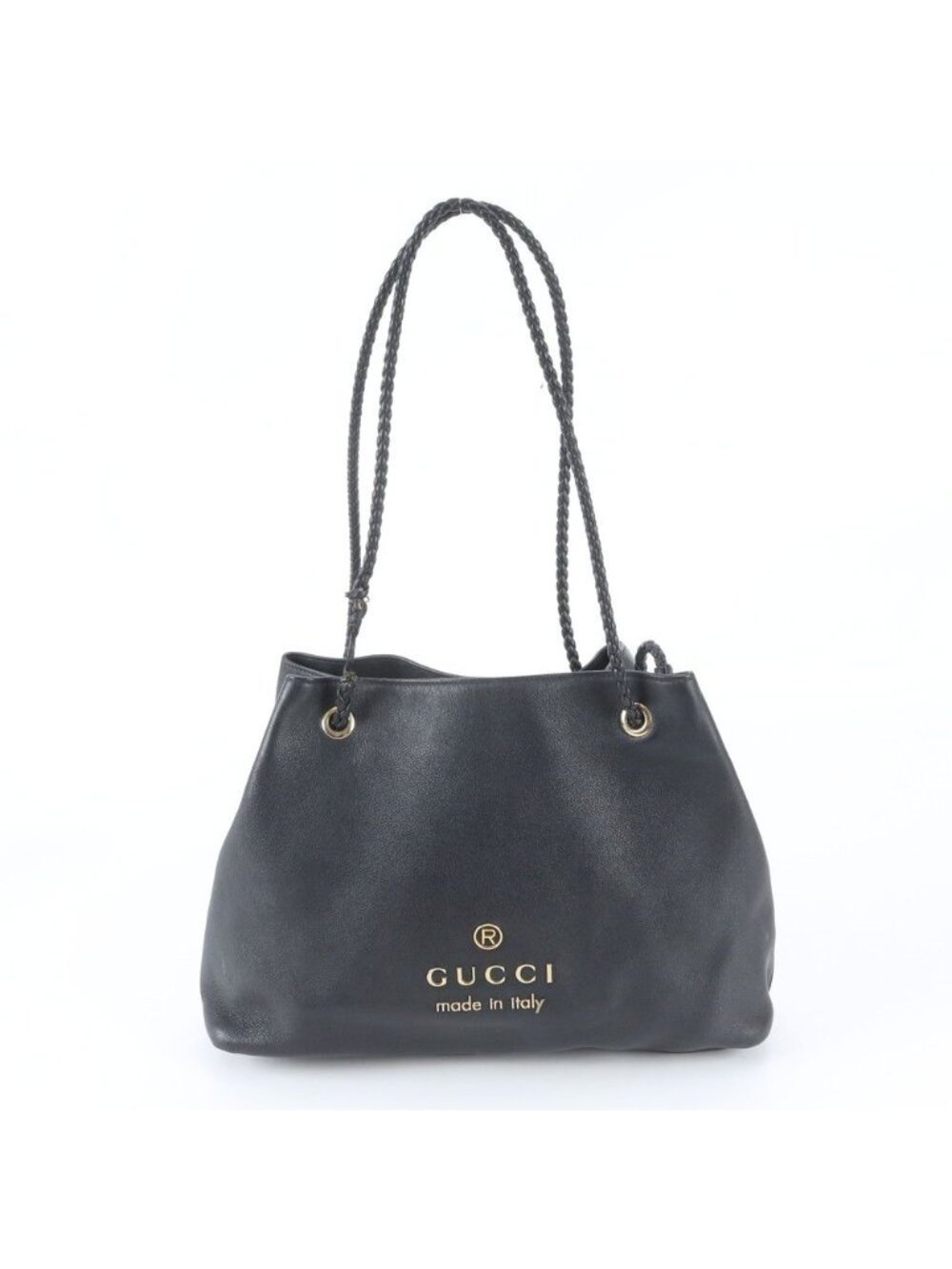 Gucci Leather Tote Bag Shoulder Hand Black